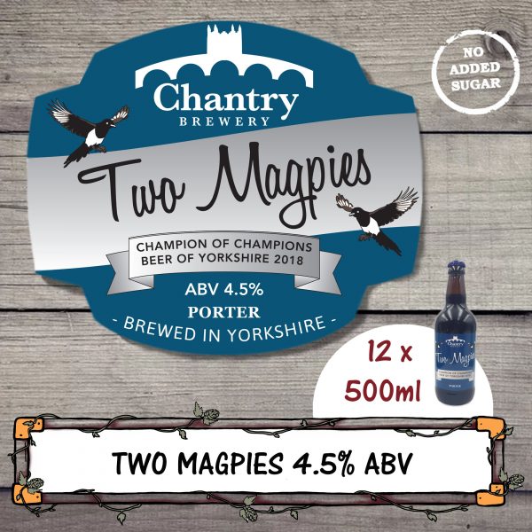 Two Magpies Real Ale Beer Bottle